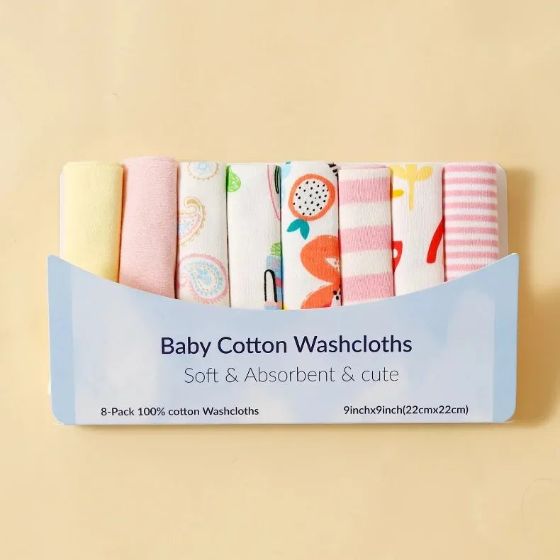 5/8 Pcs Cotton Newborn Baby Towels Set Saliva Towel Nursing Towel Baby Boys Girls Bebe Toalha Washcloth Handkerchief Cloth Wipes