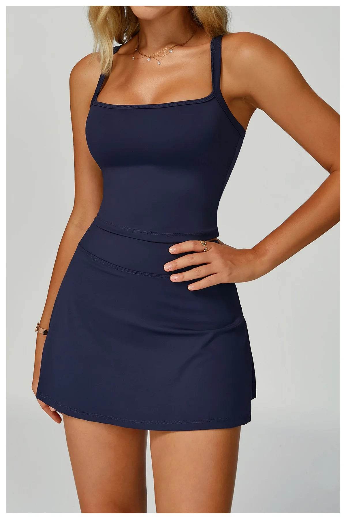 Tennis Top and Skirt Set Women Summer Sport Active Wear Badminton Golf Wear Yoga Outdoor Running Suit Black White Pink Skort - AIAZ