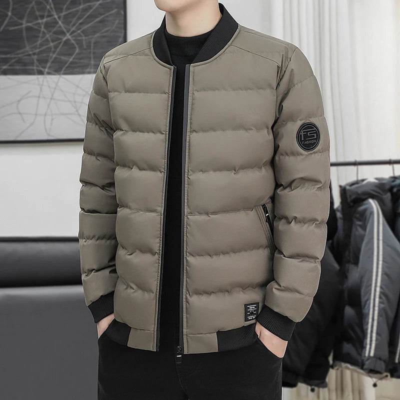 New Men's Outdoor Fashion Trend Windproof Warm Cotton Clothes Comfortable Versatile Breathable Sports Leisure Collar Jacket - AIAZ