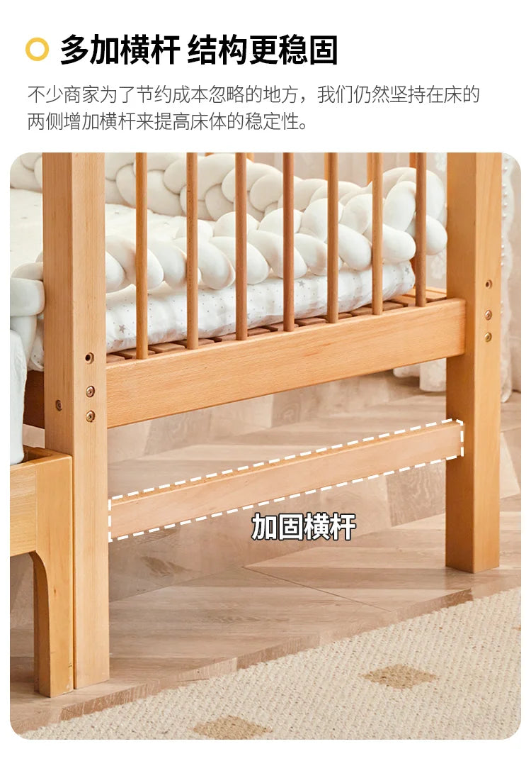 ZZ Stitching Widened Bed Newborn Children's Bed Large  Bed for Adults Sleep Warmer Crib