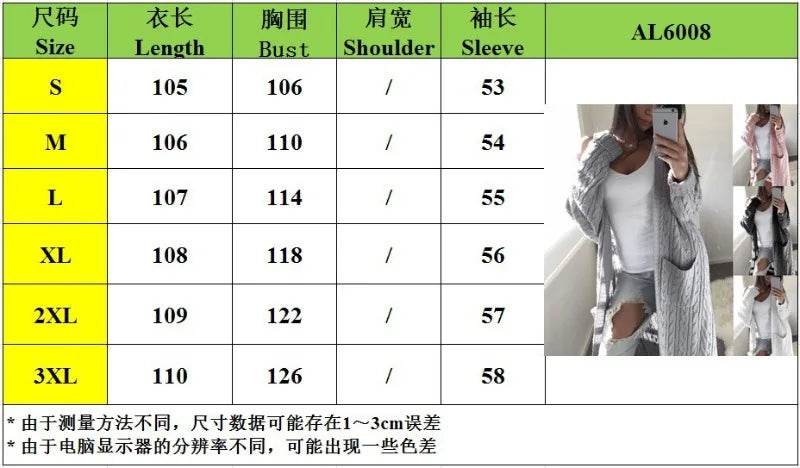 Women Knitted Cardigan Sweater Top Autumn Winter Vintage Fashion Loose Warm Long Sleeve Pocket Twisted Long Knitwear Outwear - AIAZ