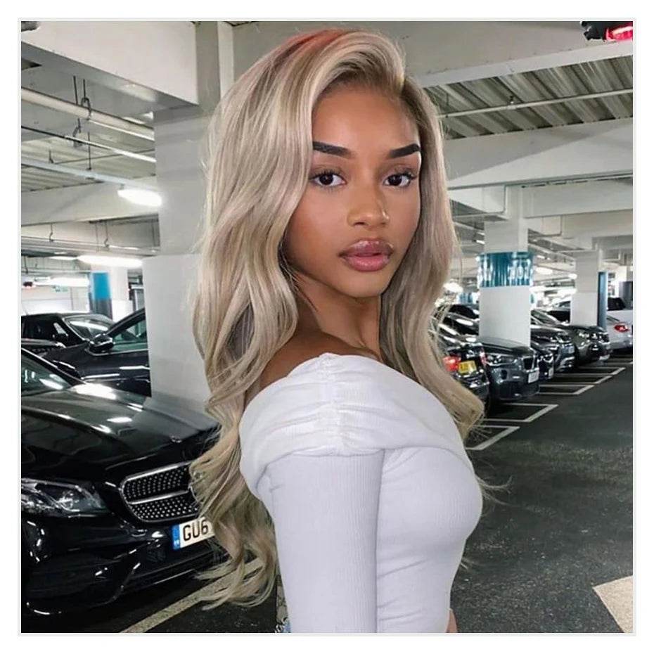 Ash Blonde Wig Highlight 13x6 Hd Lace Frontal Wigs Straight Vietnamese Raw Hair Wig 613 Blonde Colored Human Hair Wigs For Women - AIAZ