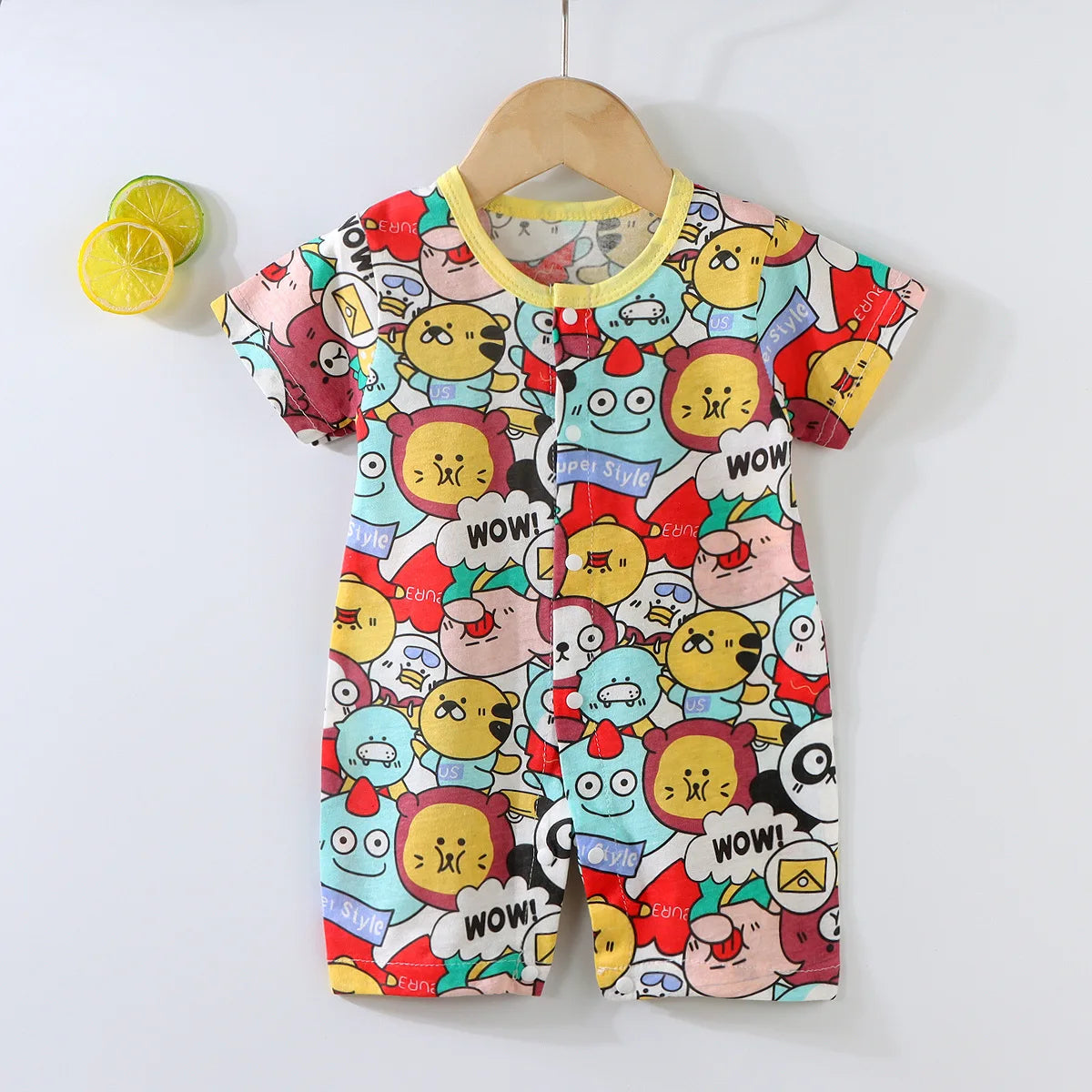 2025 New Baby Onesies Climbing Clothes Pure Cotton Summer Newborn Boys Girls Rompers Short-Sleeved Thin Harness Infant Clothes