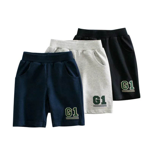 2025 Summer Kids Fashion Letter Print Shorts Pants for Boys 100% Cotton Sport Casual Pants 1-9 Years Children Boys Girls - AIAZ