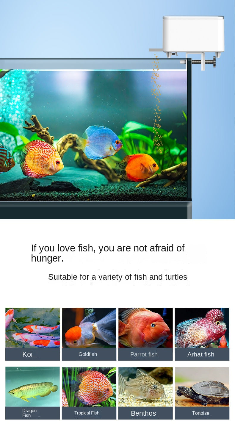 Automatic Aquarium Fish Tank Feeder Timing/Wifi Wireless Smart Phone App Intelligent Speaker Voice Remote Control Fish Feeding