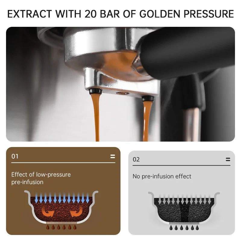 Semi-automatic All-in-one Machine High-pressure Extraction Espresso Steam Coffee Maker Household Small Italian Espresso machine