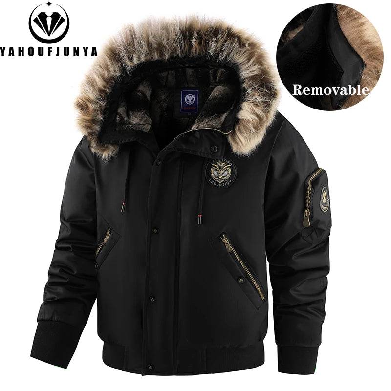 2025 Winter Men Outdoor Windproof Fleece Warm Travel Jacket Men Hooded Casual Fashion Style Zipper Pocket Jacket Male Coat Tops - AIAZ