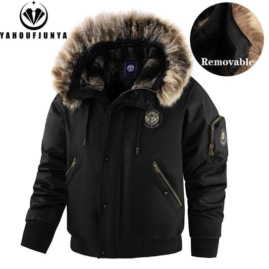 2025 Winter Men Outdoor Windproof Fleece Warm Travel Jacket Men Hooded Casual Fashion Style Zipper Pocket Jacket Male Coat Tops - AIAZ