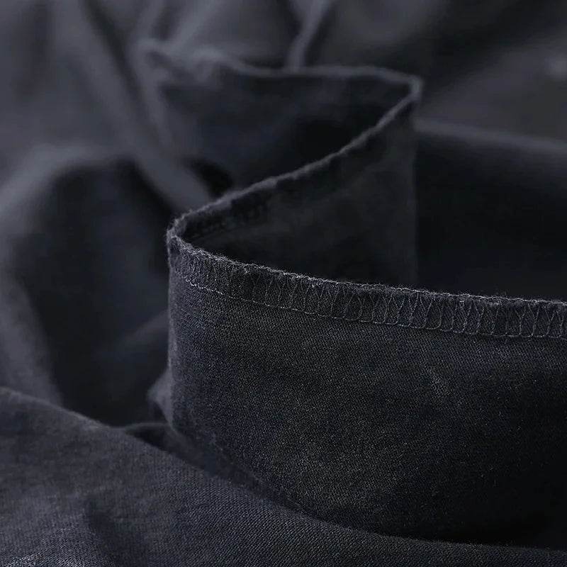 Anime Men's T Shirts Gothic Printed T-Shirt Hip Hop Streetwear Punk Summer Vintage Washed Oversized Tops Men Clothing - AIAZ