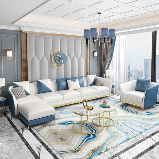 Designer Genuine Leather Sofas Fancy Modern Luxury Individual Loveseat Sofa Sectional Italian Sofy Do Salonu Home Furniture