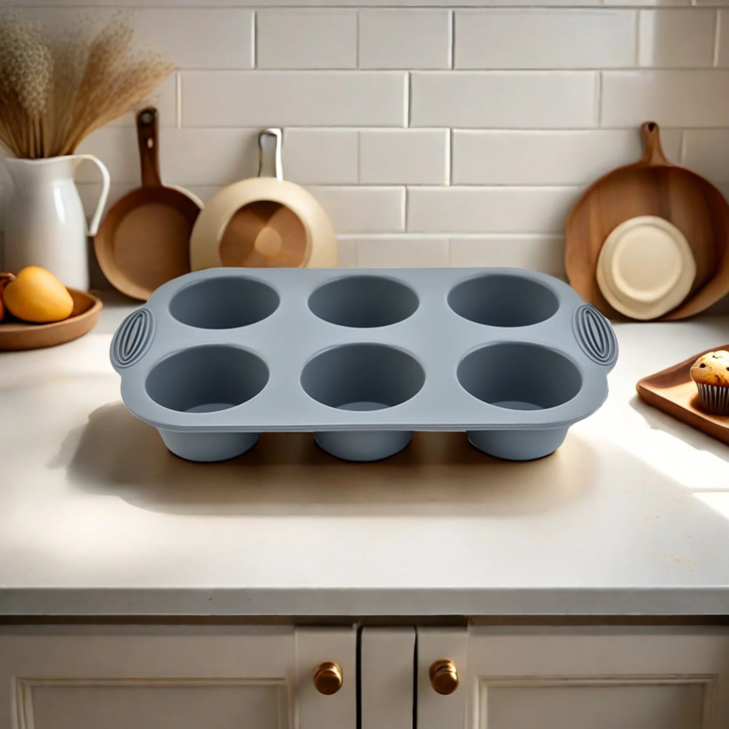 Silicone Cake Mold Pan 6 Cup Baking Tray Non-Stick Muffin Mould Cupcake Baking for Cakes Biscuit DIY Cake Kitchen Accessories