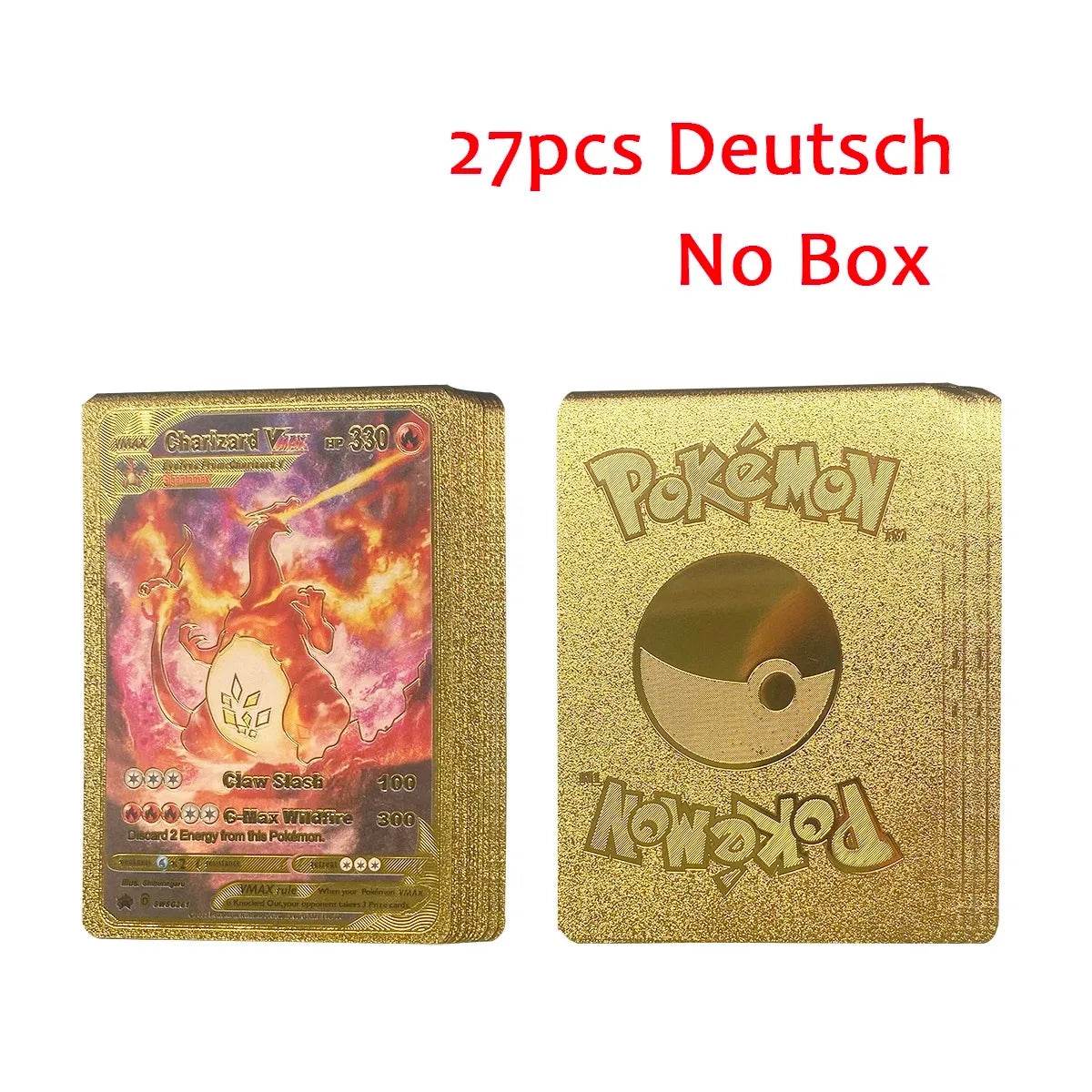 27-110pcs Pokemon Cards Pikachu Gold Silver Black Colorful Vmax GX Vstar Spanish English French German Collection Card Toys Gift - AIAZ