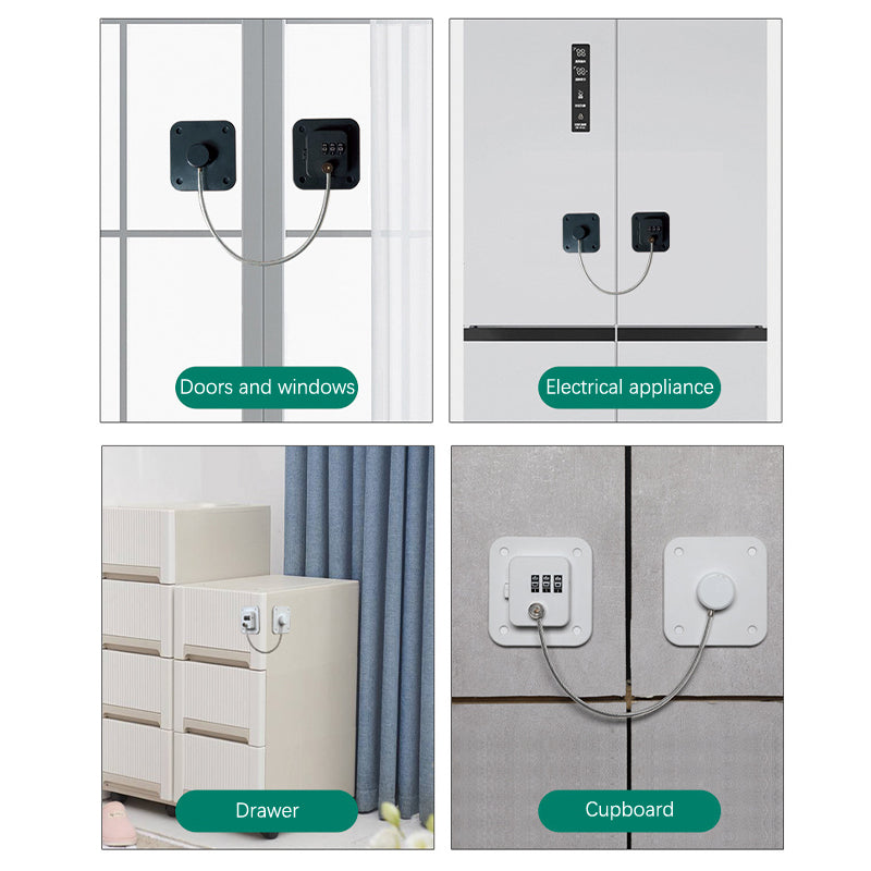 High-end Fridge Lock, Keep Your Food and Kids Safe with Our Refrigerator Lock - No Keys Needed, Combination Lock for Fridge, Pan