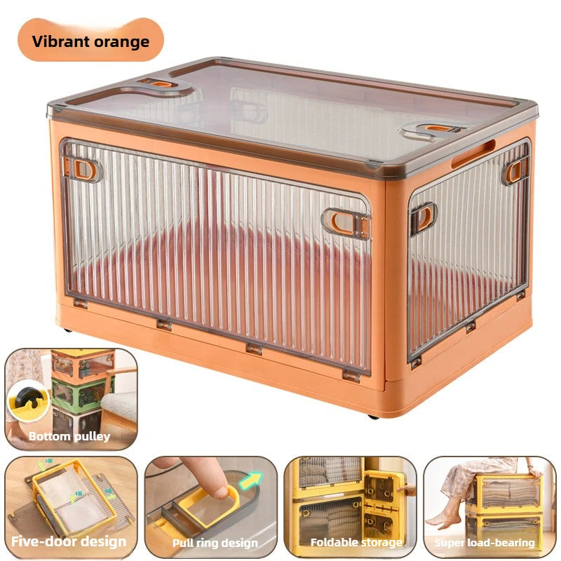 Household Plastic Transparent Sorting Wardrobe Clothes Toys Book Storage Box Folding Storage Box Shoes Storage Box Plastic Boxes