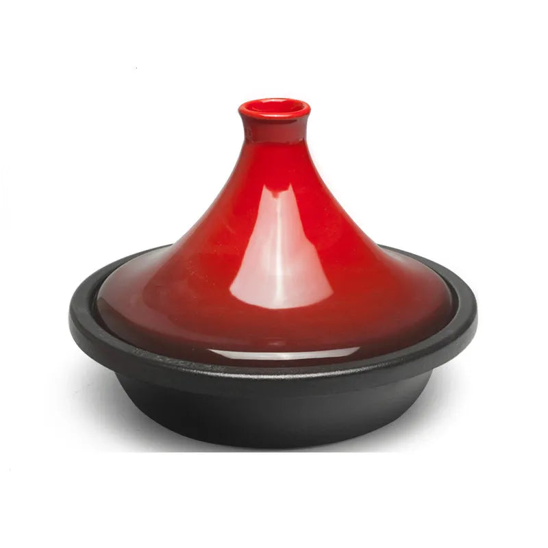 Cast Iron Tagine 2 Quart Moroccan Enameled Cast Iron Tagine With Enameled Cast Iron Base And Ceramic Cone-Shaped Lid Dutch Oven