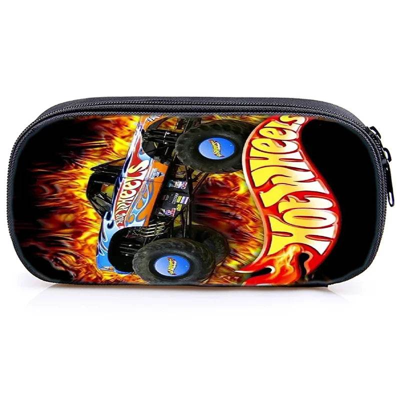 Hot Wheels Let's Race Print Backpack 3pcs Set Boys Girl Child School Bookbag Large Capacity Student Backpack Back to School Gift - AIAZ
