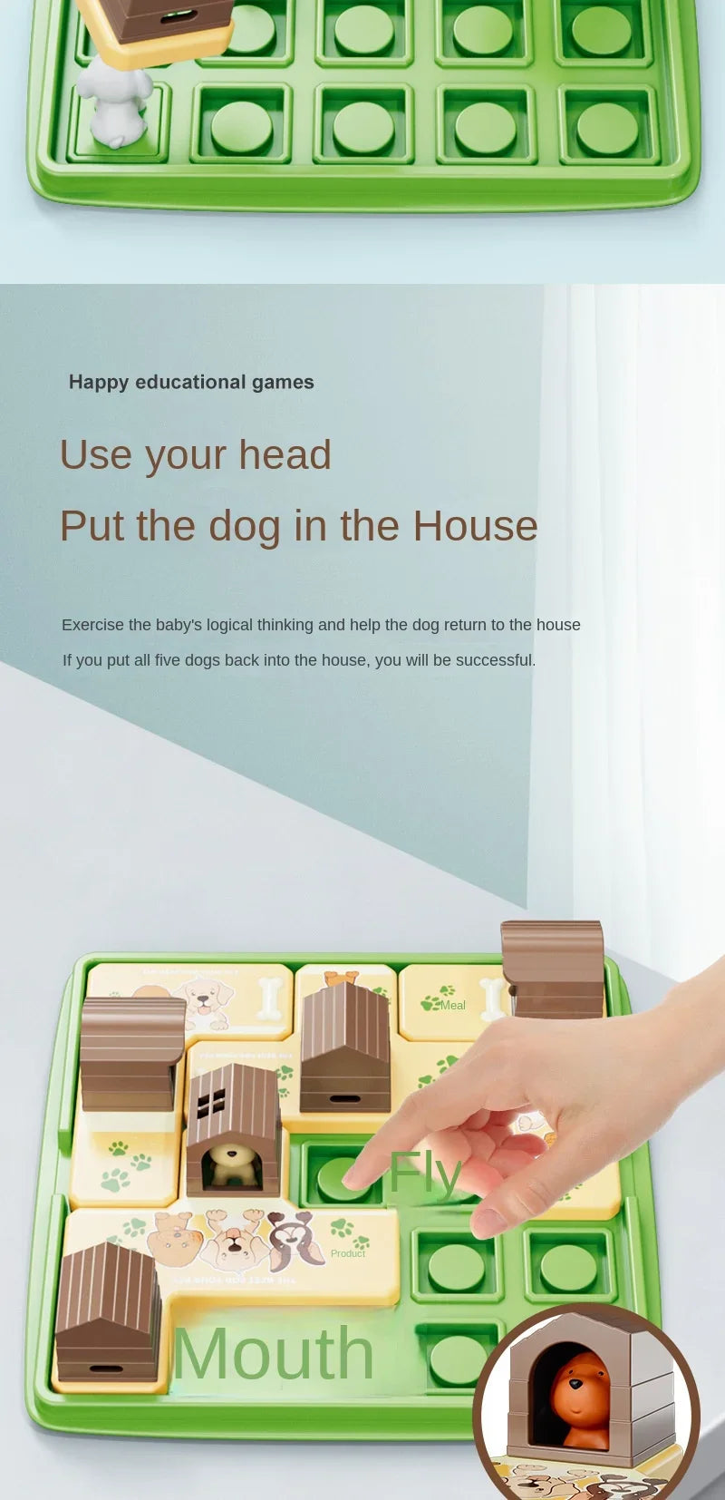 Children Logical Thinking Training Board Game Hidden Dog Maze Puzzles Educational Toys Parent-Child Interactive Children Gift