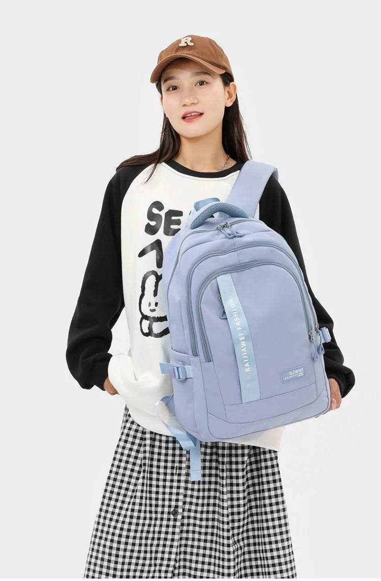 BAIJIAWEI brand college and high school student school backpacks Nylon orthopedic school bags reduces the burden girls schoolbag - AIAZ