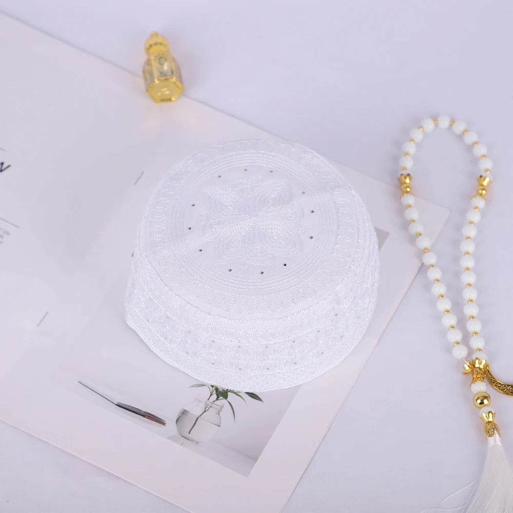 Fashion Muslim Men Yarmulke Designer Muslim Hat for Men High Quality Multi-Color Islam Hair Cover Yarmulke Business Part RIMAIRE - AIAZ