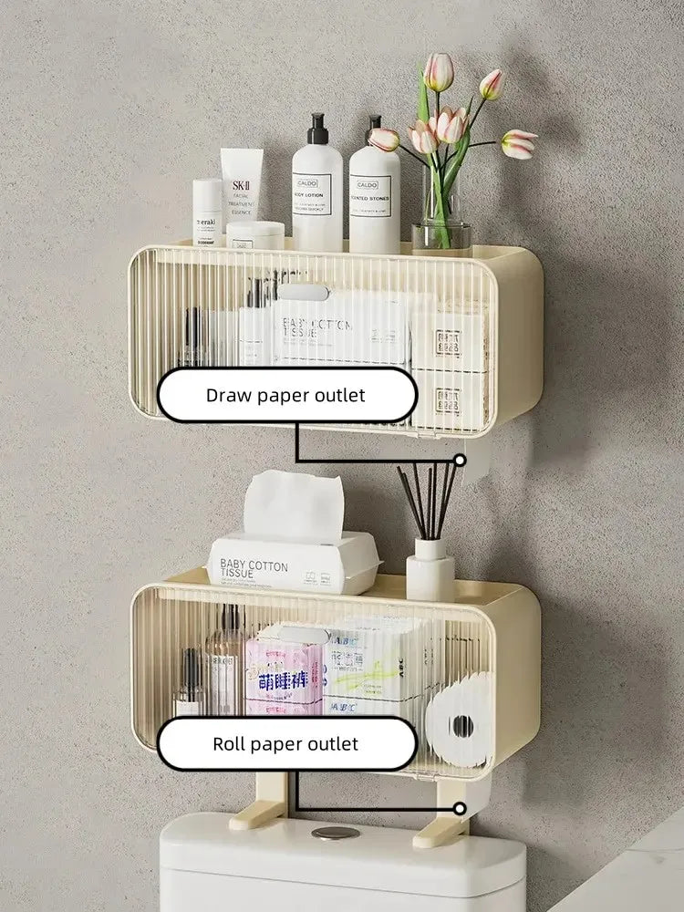 No Drill Wall Mounted Toilet Rack for Bathroom Cabinet Shelf, Plastic Storage Stand, Shower Organizer, Bath Holder Accessories