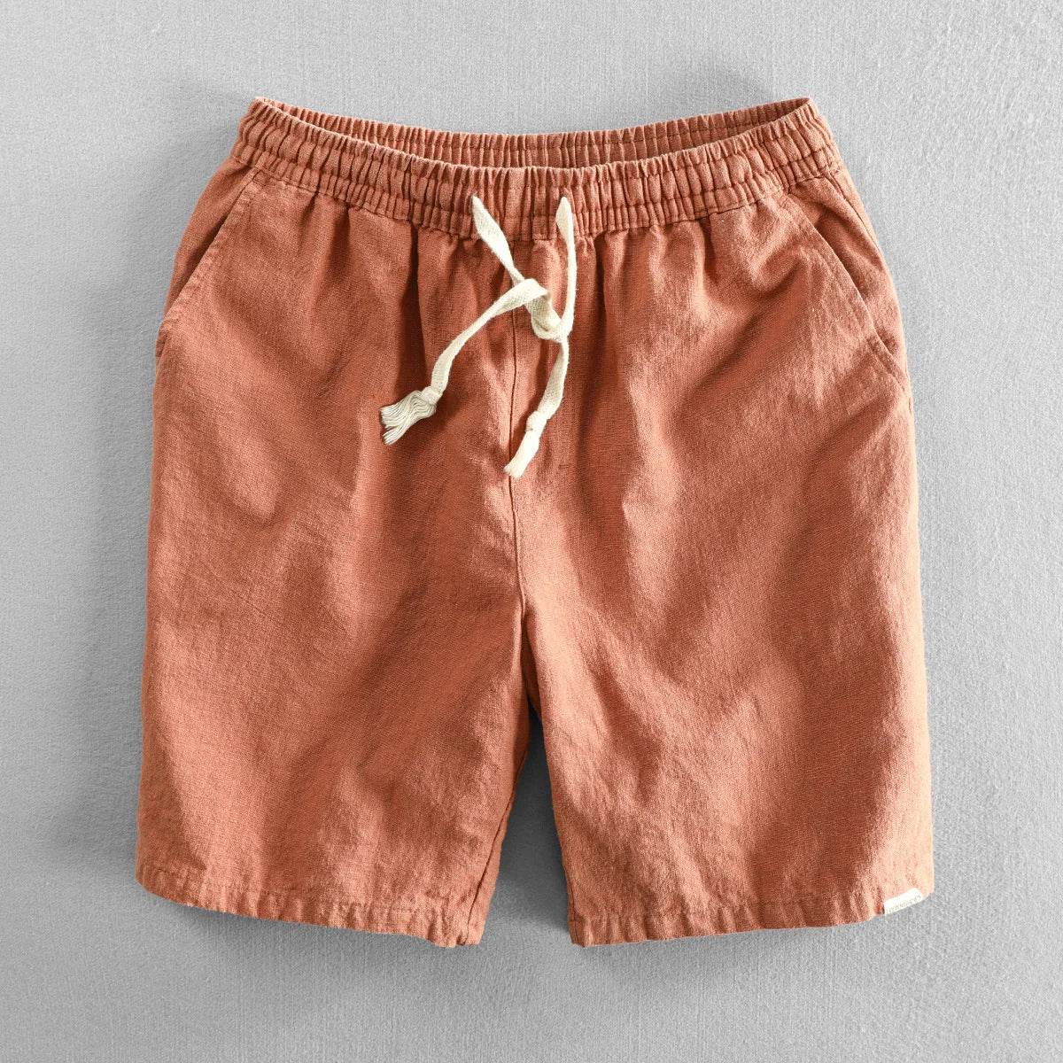 Men Summer Cotton Linen Shorts Japan Candy Color Beach Holiday Home Male Simple Casual Slim Fit Harajuku Soft Thin Shorts Pants - AIAZ
