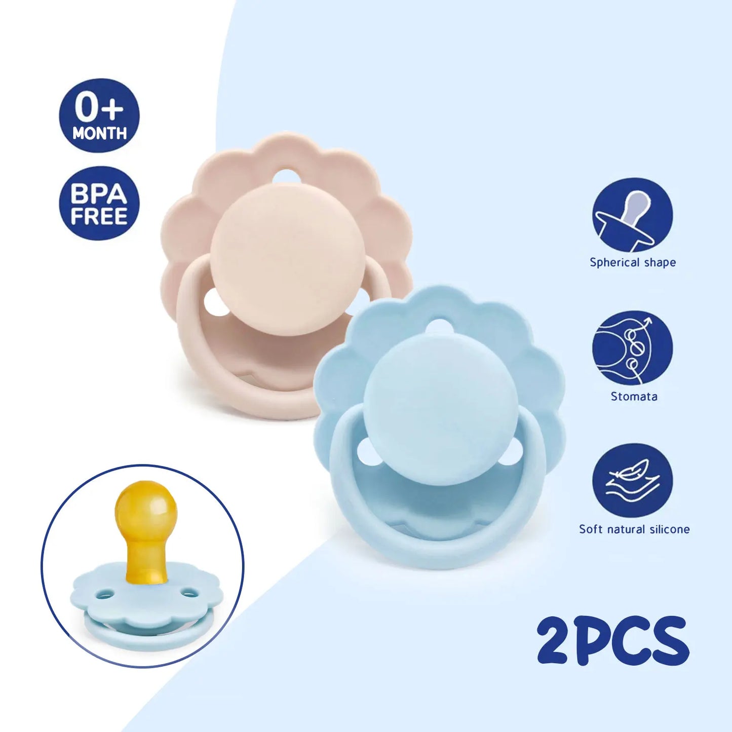 0-36 months macaron color baby silicone pacifier + pacifier chain, food grade material children's chewing fun