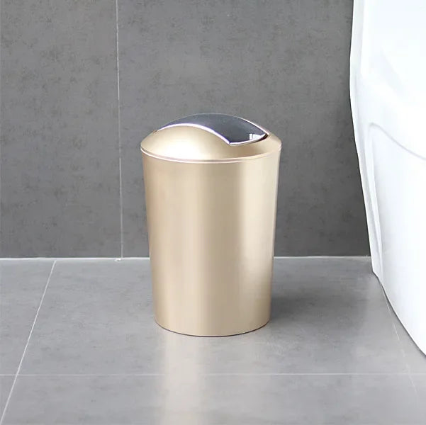 Golden Paper Holder Wall-mounted Toilet Brush Plastic Creative Toilet Paper Box Nordic Trash Can Waste Bins Bathroom Accessories