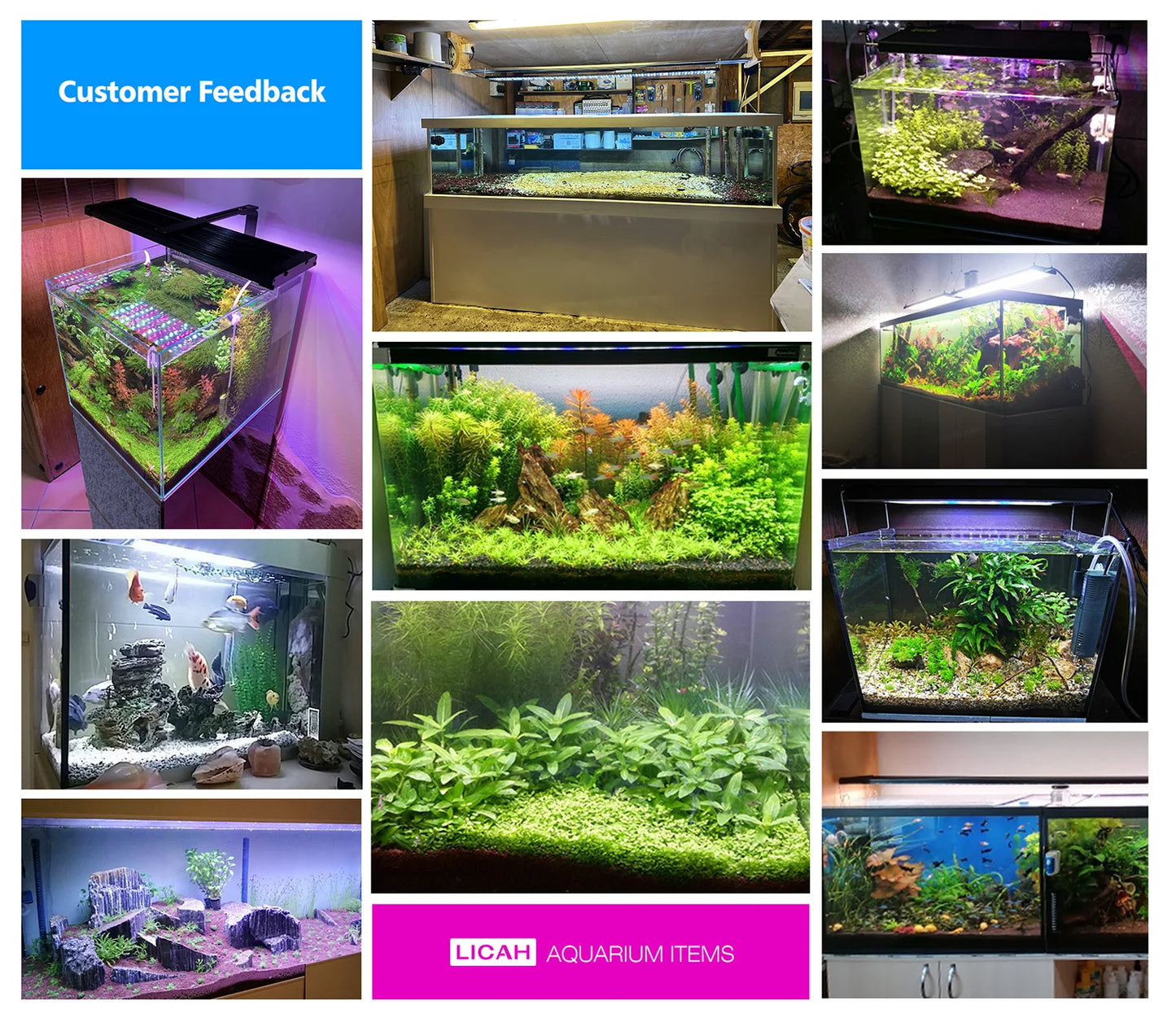 LICAH WRGB Light for Aquatic Plants / Fresh Water / 40~105cm