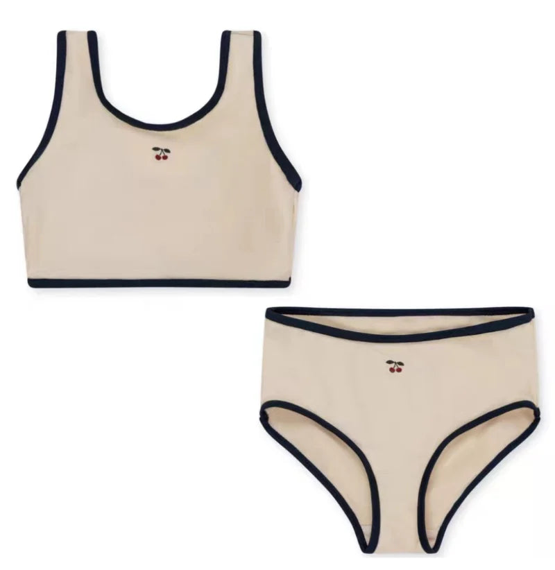 Summer New Danish Girls Swimwear Baby Swimwears Cherry Pattern Split Swimsuit Bikinis Maillot De Bain Enfant Fille Mayo