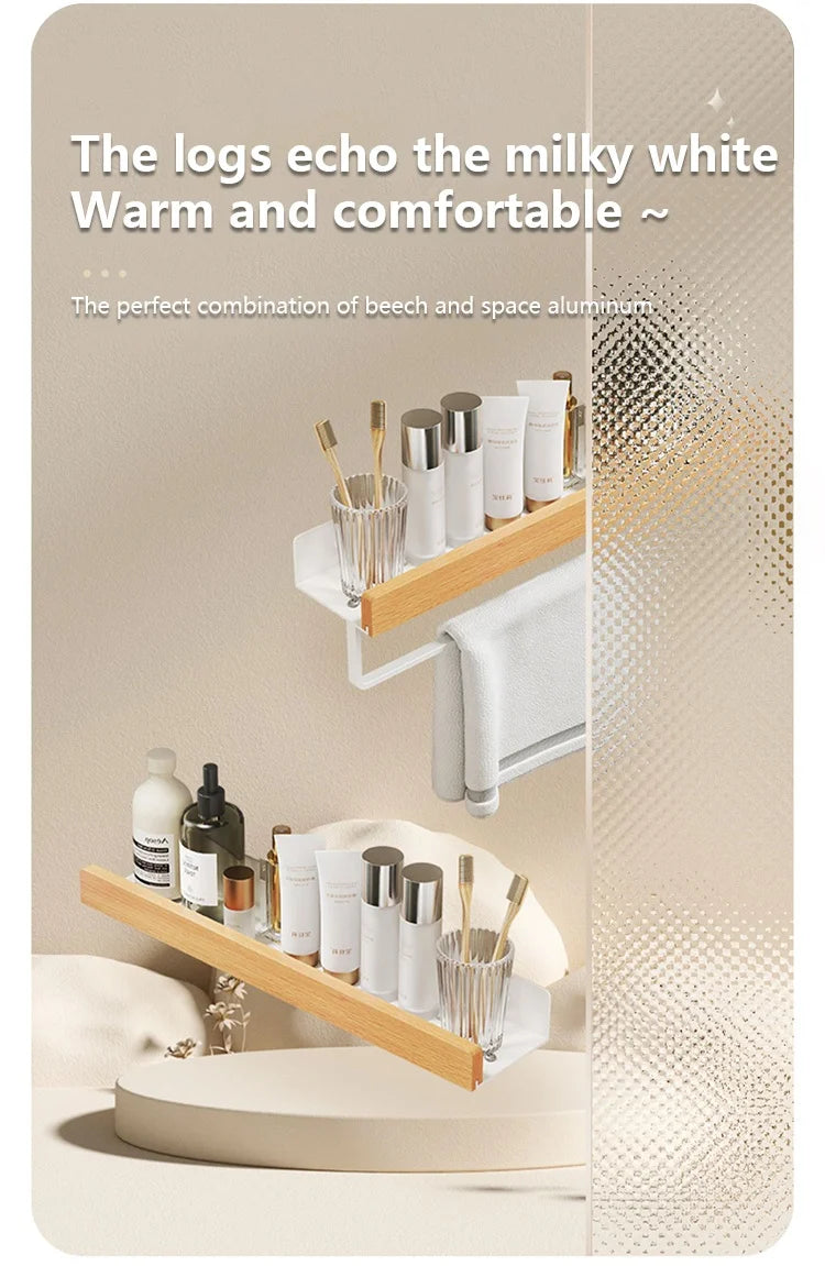 Wooden living room bathroom shelf wall mounted bathroom toilet sink shelf wall storage rack Kitchen shelf storage