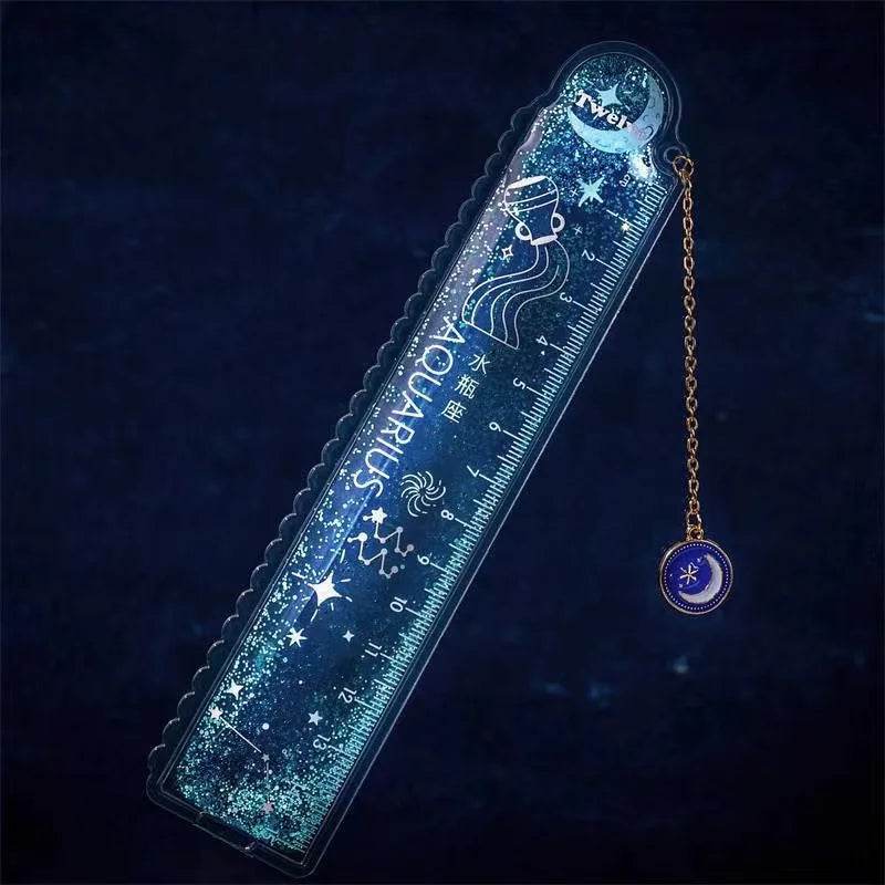 School supplies school accessories office gadgets Aesthetic Stationery Bookmark Cute Cartoon Drawing Quicksand Ruler cute things - AIAZ