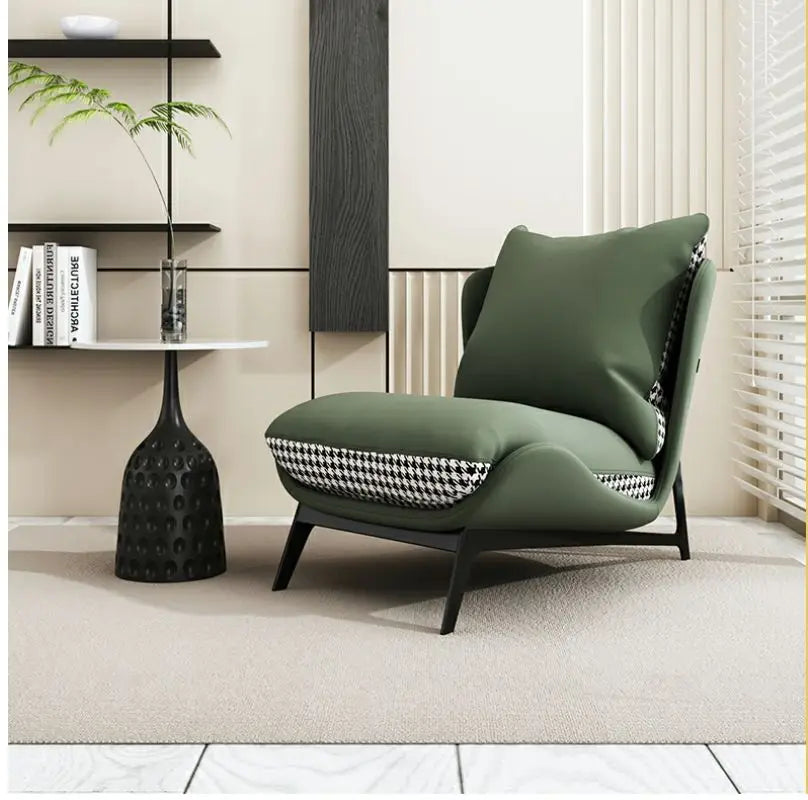 Italian Luxury Light Sofa Chair: Trendy Lazy Lounger, Ideal for Small Living Rooms & Balconies