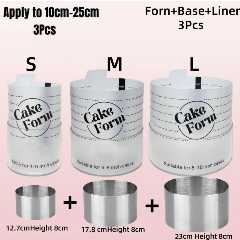 Adjustable Round Cake Ring Mold Retractable Fondant Mousse Cake Ring Acrylic Circle Baking Ring Cake Tools Round Cake Form Kit
