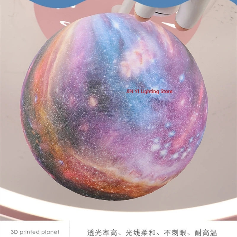 Cartoon Unicorn Bedroom Light Creative Astronaut Pendant Light  Simple Children's Room Light Eye Protection Stepless Dimming