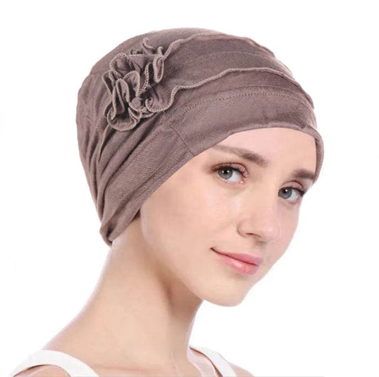 Muslim Fashion Flowers Turban Cap Solid Color Women Hijabs Islamic Chemo Cap Head Scarf Ladies Head Wrap Cover Hijab Scarf - AIAZ