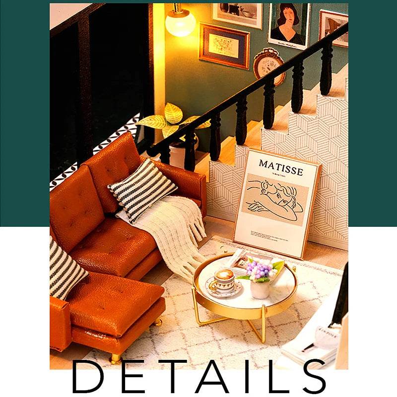 Doll House Kit 3D Wooden Mini DollHouse Assembly Building with Furniture Kit Toys Children's Birthday Gift 3D Puzzle Handmade - AIAZ