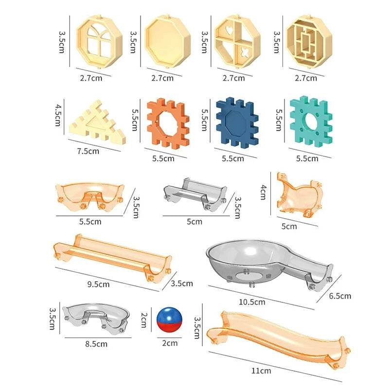 Marble Run Race Track Building Blocks Toys For Kids Labyrint Rolling Ball Funnel Slide Bricks Education Construct Toys Maze STEM - AIAZ