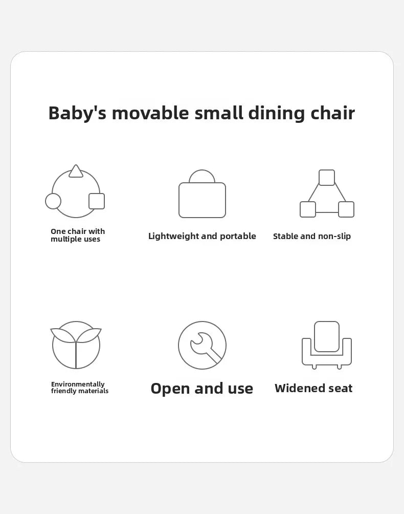 Foldable Baby Highchair with Anti-Slip Seat-Multi-Functional Feeding Chair for Outdoor Easy-Clean Portable Design for Beach