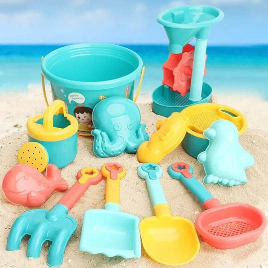 Children Sand Toys 18PCS Summer Beach Game Sand Bucket Shovel Silicone Sandbox Outdoor Water Fun Beach Toys kid gifts - AIAZ
