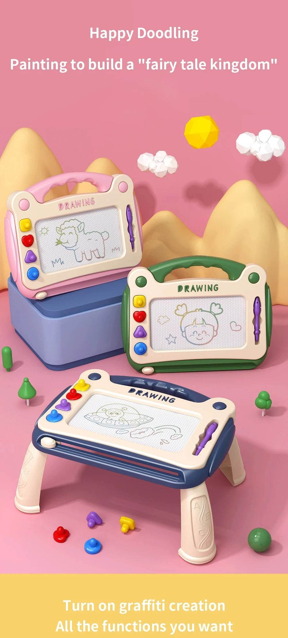 Magnetic Drawing Board Colored Graffiti Magic Eraser Drawing Board Children's Graffiti Board Art Early Education Drawing Toy - AIAZ