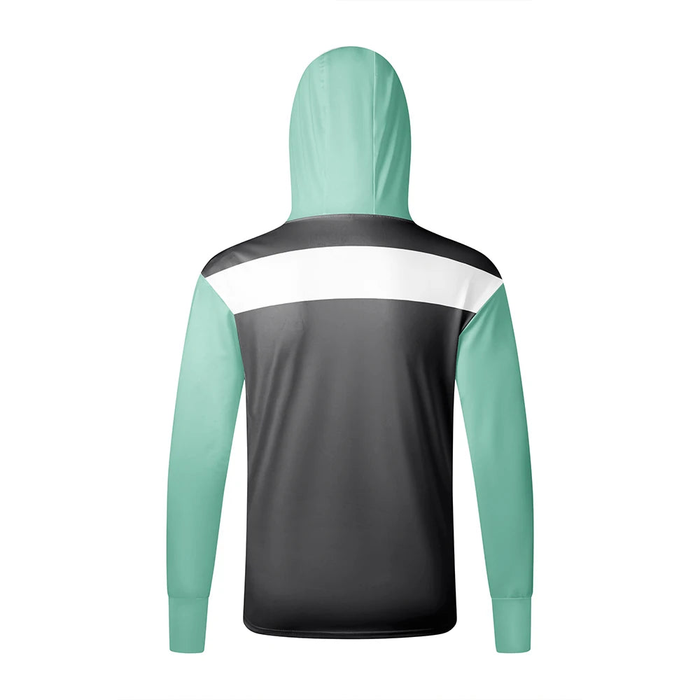 Fishing Shirts Long Sleeve Hoodie UPF 50+ T-shirt Tops Sun Protection Jersey Men's Face Mask Fishing Clothes