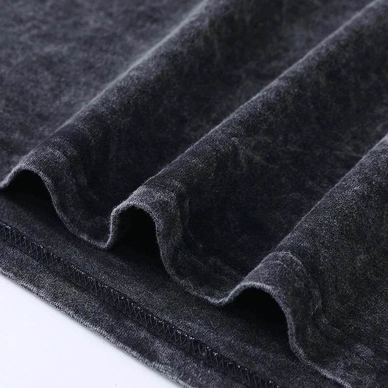 Anime Men's T Shirts Gothic Printed T-Shirt Hip Hop Streetwear Punk Summer Vintage Washed Oversized Tops Men Clothing - AIAZ