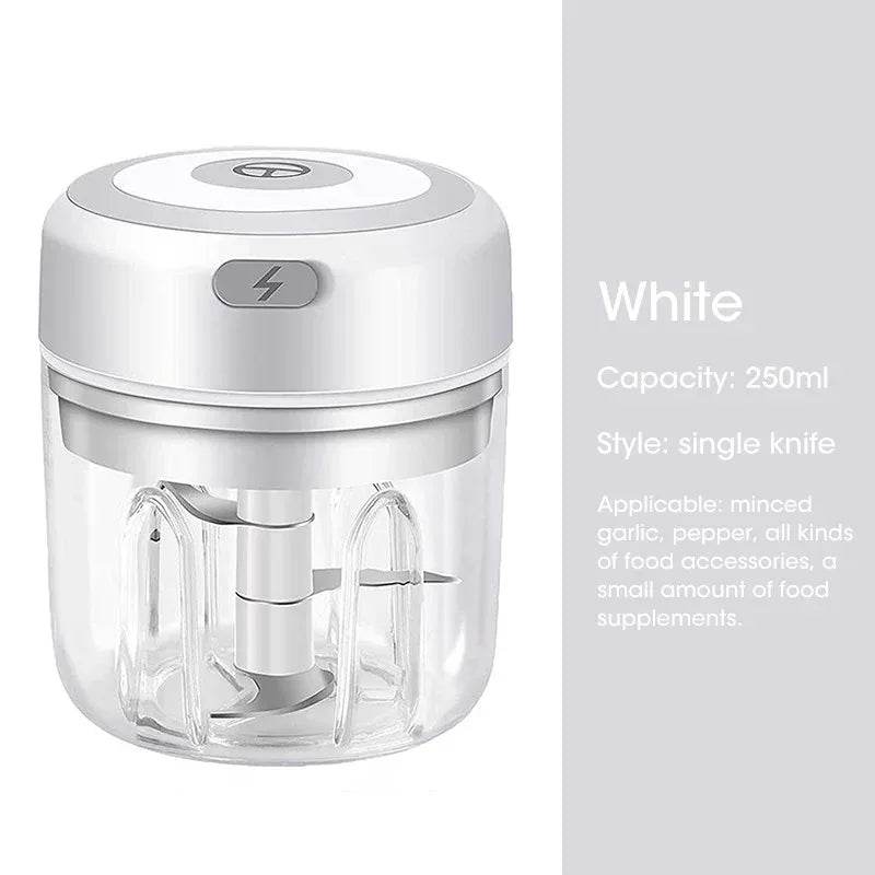 100ML/250ML Mini Electric Garlic Chopper USB Meat Grinder Garlic Masher Machine Sturdy Durable Crushed Ginger Vegetable Crusher - AIAZ