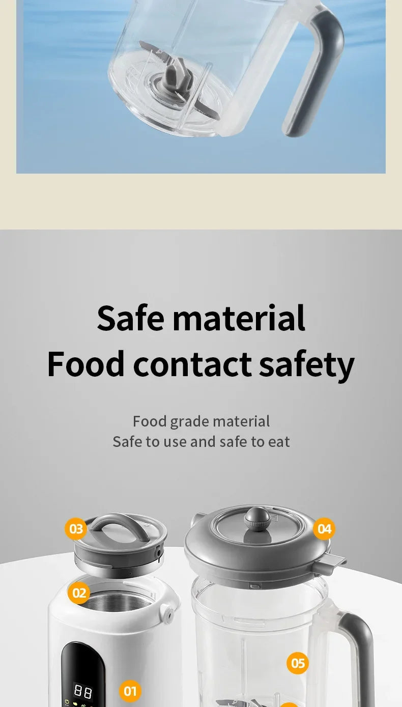 2024 Baby Food Maker One Step Baby Food Processor Steamer Puree Blender Auto Cooking & Grinding Touch Screen Control White