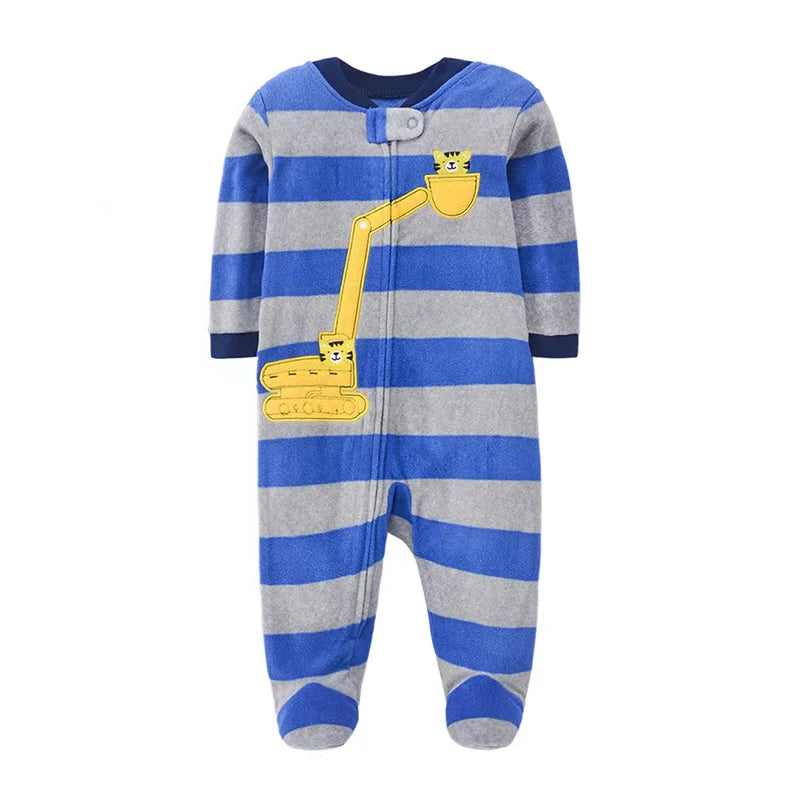 Winter Baby Boy Girl Rompers Clothes Zipper Fleece Autumn Warm Newborn Infants Pajamas Outfit Animal Jumpsuit Clothing 0 -12 M