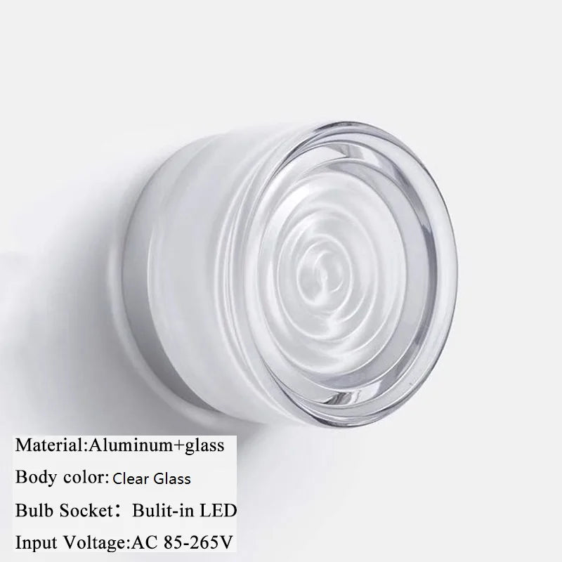 IWHD Home Decor LED Wall Lights Fixtures Glass Aluminum Corridor Bedroom Living Room Nightlights Modern Moon Lamp Miroir Mural