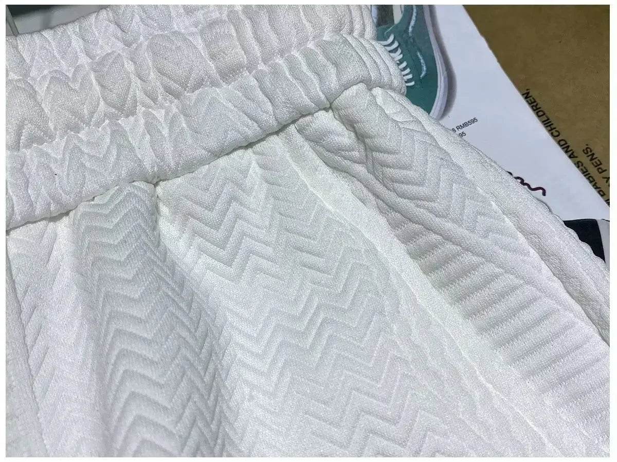 Men shorts 2024 Summer Running Shorts for Men Casual Jogging Sport Short Pants Wave Pattern Drawstring Loose Gym Sports Shorts - AIAZ