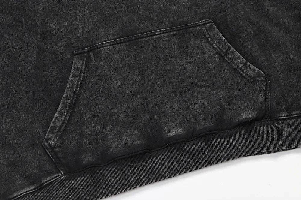 Gothic Vintage Washed Hoodies Teeth Funny Printed Sweatshirts Harajuku Retro Long Sleeve Pullover Men Women Y2k Oversized Hoodie - AIAZ