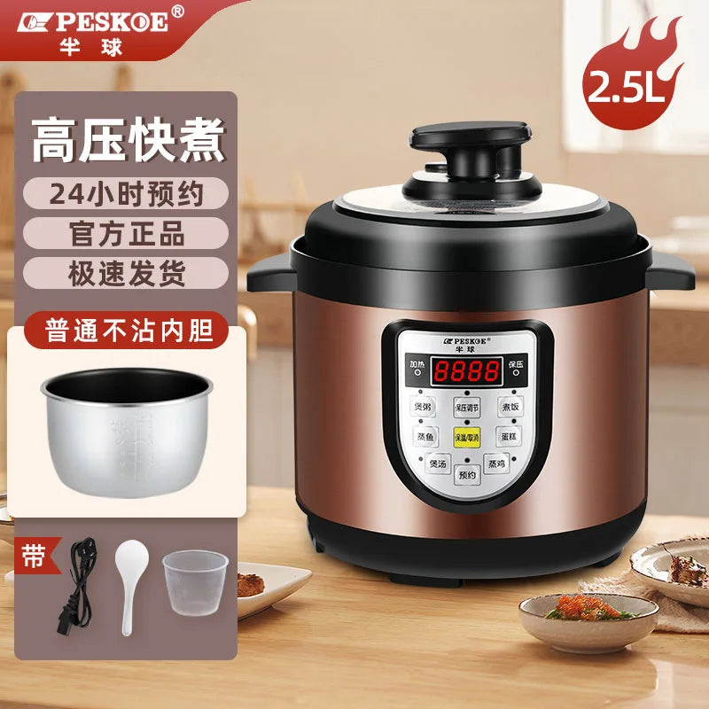 ‌6L Dual Stainless Steel Pot Electric Cooker,Multifunctional Digital Pressure Cooker,Smart Rice Steamer 5L Capacity Cooking Pot