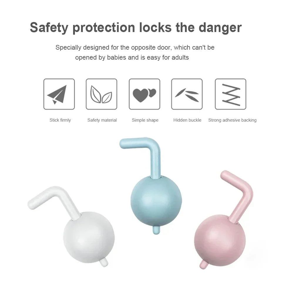 Safety Cabinet Multifunctional 1/2/3pc Baby Safety Lock Anti-Pinch Hand Children Door Drawer Locks Security Refrigerator Buckle